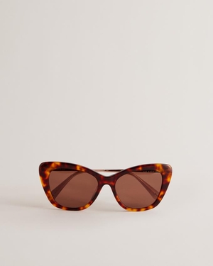 Lunette de Soleil Ted Baker Cat Eye Tortoiseshell Frame Marron Femme | TGT-01984907